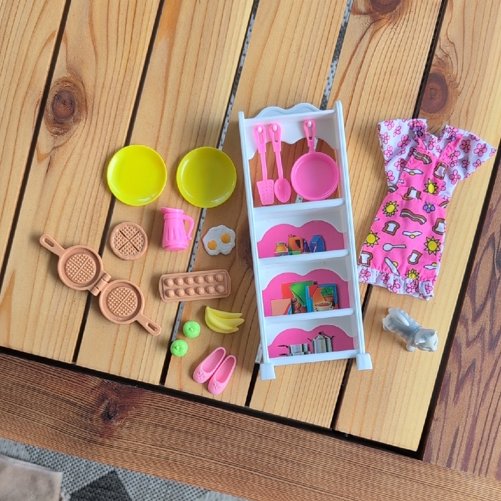 Barbie Kitchen Set with Pink Accessories